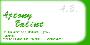 ajtony balint business card